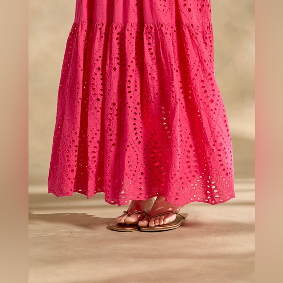 NWT*** Sundance June Eyelet Maxi Dress Color Punch Cottagecore Size PL - Picture 5 of 16